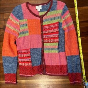 Vintage Christopher & Banks Colorful Patchwork Women's Sweater